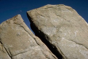 granite and moon, Sierra Nevada, California.