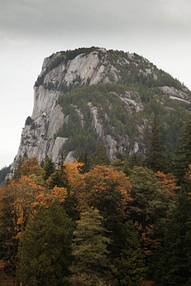 Stawamish Chief rises some 2000 feet above us --a trail leads to the top.