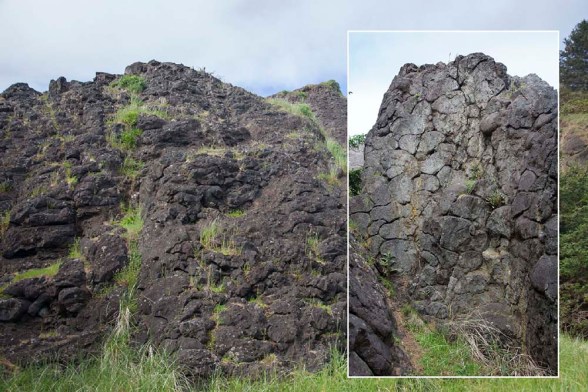 Pillow basalt of Siletzia at Cape Disappointment, Washington. (160429-64insetlr)
