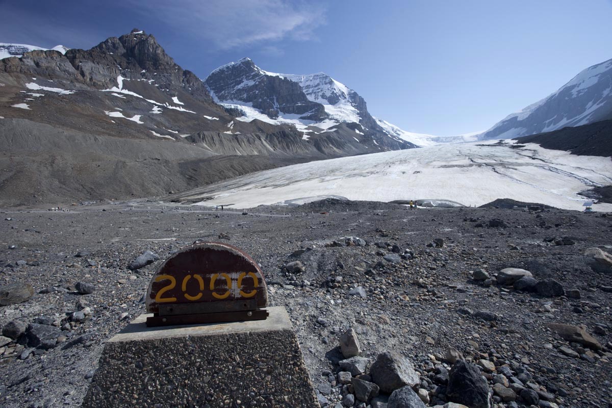 Glacier in retreat, Athabasca Glacier, Alberta, Canada (120713-65).