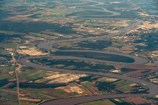 Meander loops on Mississippi River, Louisiana